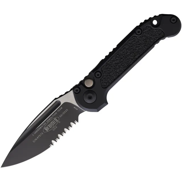 Microtech LUDT G3 3.5 In Partial Serrated Black Aluminum Handle - MICROTECH for sale at Iron and Lace
