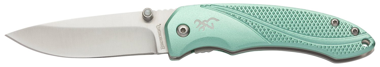 Browning Allure Knife 3220360 2.88 in Drop Point Mint Green Liner Lock - Browning