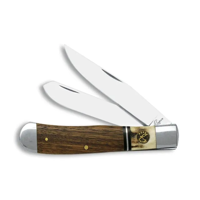 ABKT RP0002SG Roper Laredo Stag Trapper 3.25" Wood/Bone Handle - Rock Ridge Outdoors