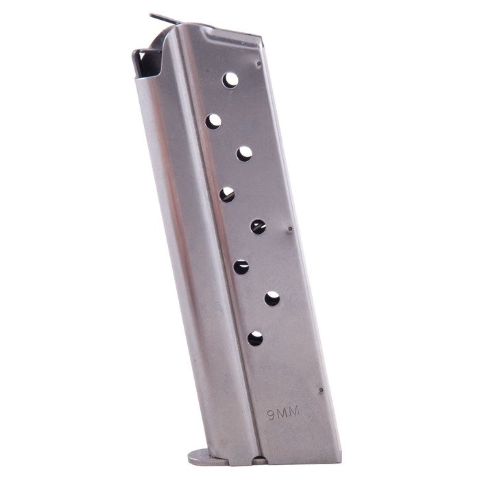 CHECK-MATE CM9MM9S 9mm 9-Round Silver Magazine for 1911 Commander - CHECK-MATE INDUSTRIES - 9 MM LUGER