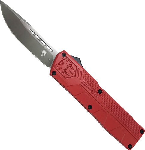 Cobratec RDCTLWDNS Lightweight OTF Knife Red 3.25" Drop Point - CobraTec Knives