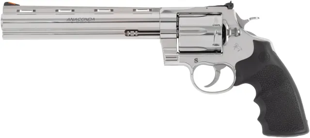 Colt Anaconda 44Mag 8" SS Hogue 6RD Blem - Python Action, Stainless Steel Frame, Adjustable Sights, Smooth Trigger Pull - Colt - .44 Magnum