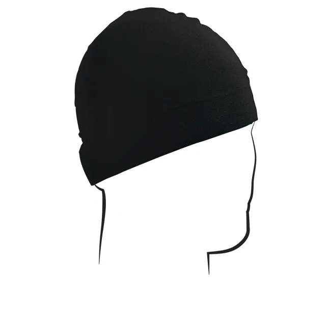 Zan Headgear Nylon Dome Skull Cap Lightweight Black Moisture-Wicking