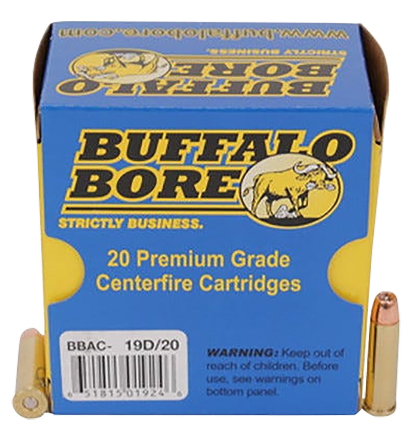 Buffalo Bore 19D20 .357 Mag 125gr JHP 20 Rounds 1700fps - BBA - 357 Mag