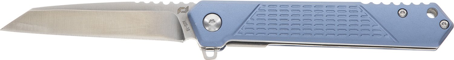 Buy Schrade 1159320 Inert Delta Series, Blue Aluminum Handle, AUS-10A SS Wharncliffe Serrated Blade online