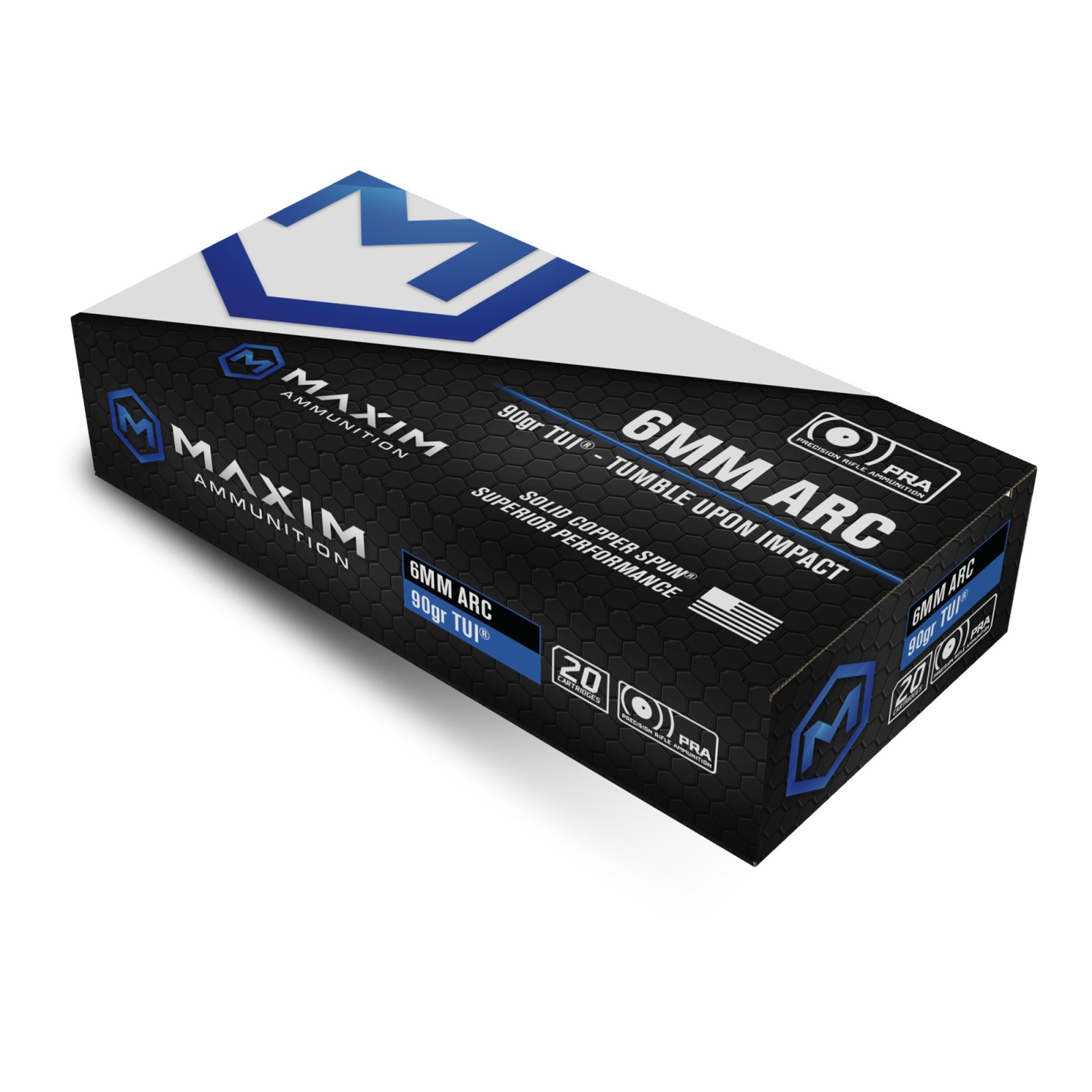 Maxim Defense Precision Rifle Ammunition 6MM ARC 90 Grain Match 20 Rounds - Maxim Defense - 6MM ARC