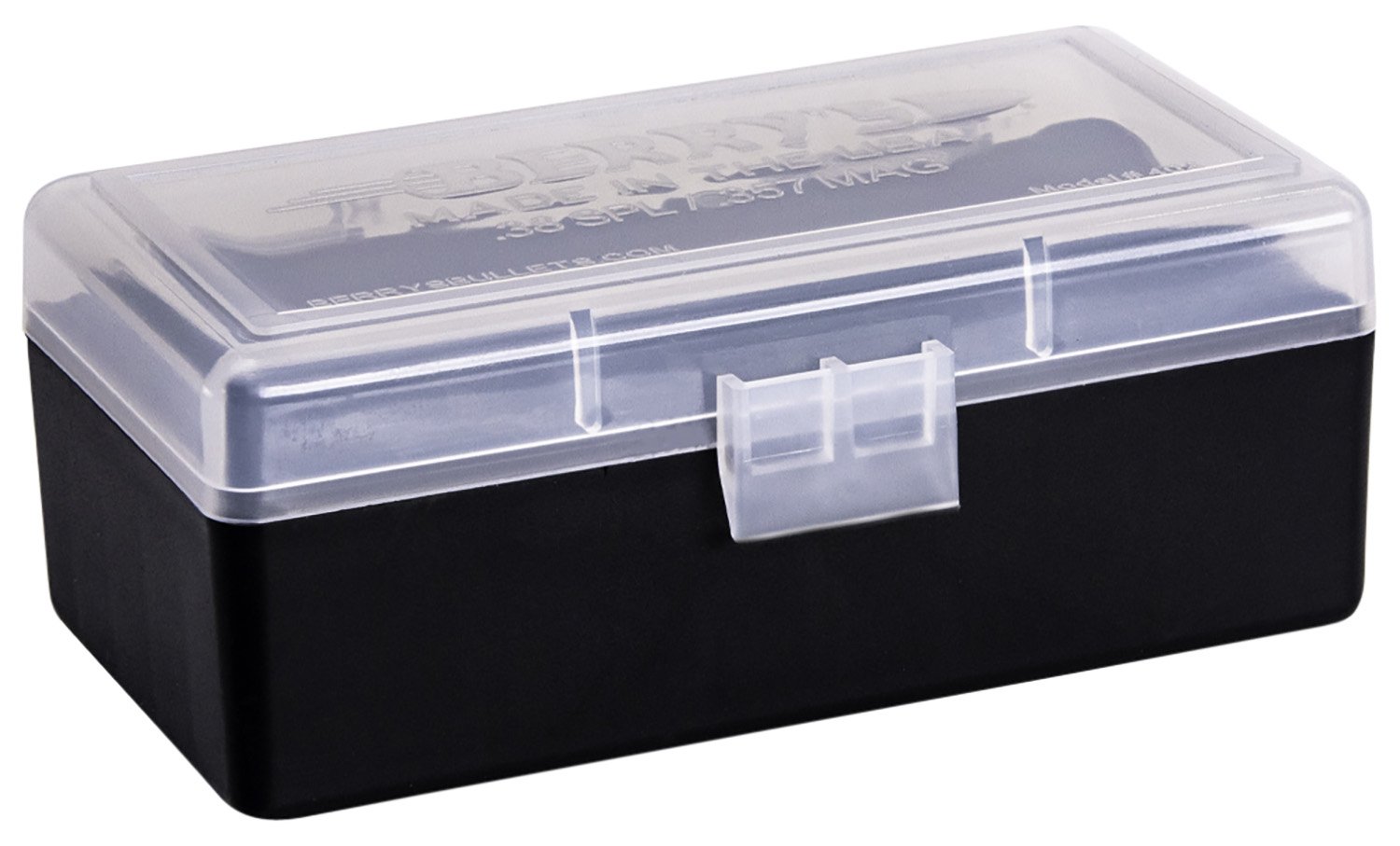 Berry's 61687 Ammo Box 38 Special/357 Mag Clear/Black Polypropylene 50rd - Berry's Mfg