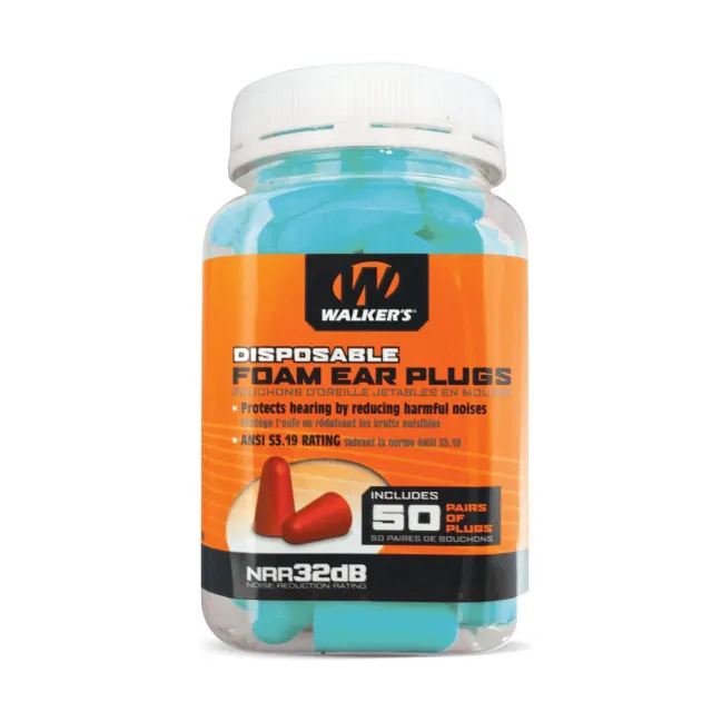 Walker's GWPFP50PKTL Foam Ear Plugs Foam 32 dB In The Ear Teal Adult 50 Pair - Walker's