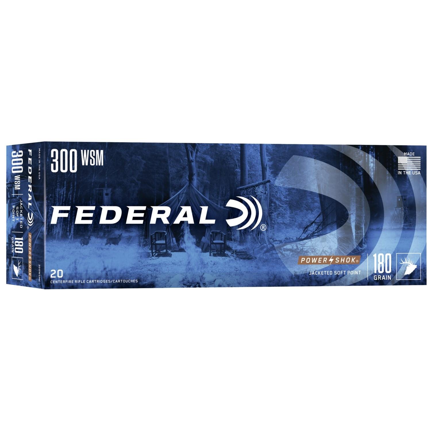 Federal 300WSMC 300 Win Short Magnum 180 Grain Soft Point 20 Rounds - Federal Premium Ammunition - 300 WSM