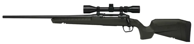 Buy Savage 32186 Axis 7mm-08 Rifle 4+1 Matte Black Green Stock 22" Barrel online