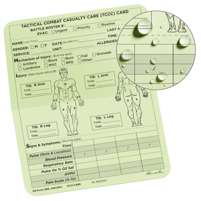 Rite in the Rain TCCC MIST Combat Cards Waterproof Field