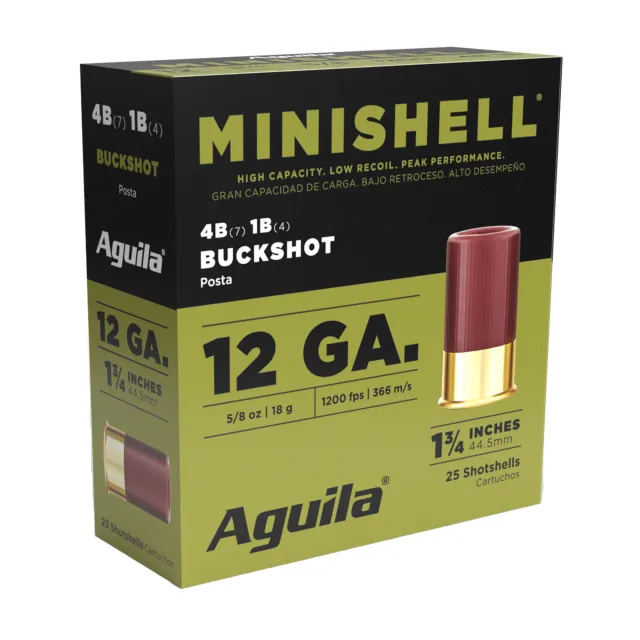 Aguila 1CHB1385 Minishell Buckshot 12Ga 1.75" 5/8oz 25 Rounds - Aguila Ammunition - 12 GAUGE for sale at Bang-Bang Tactical