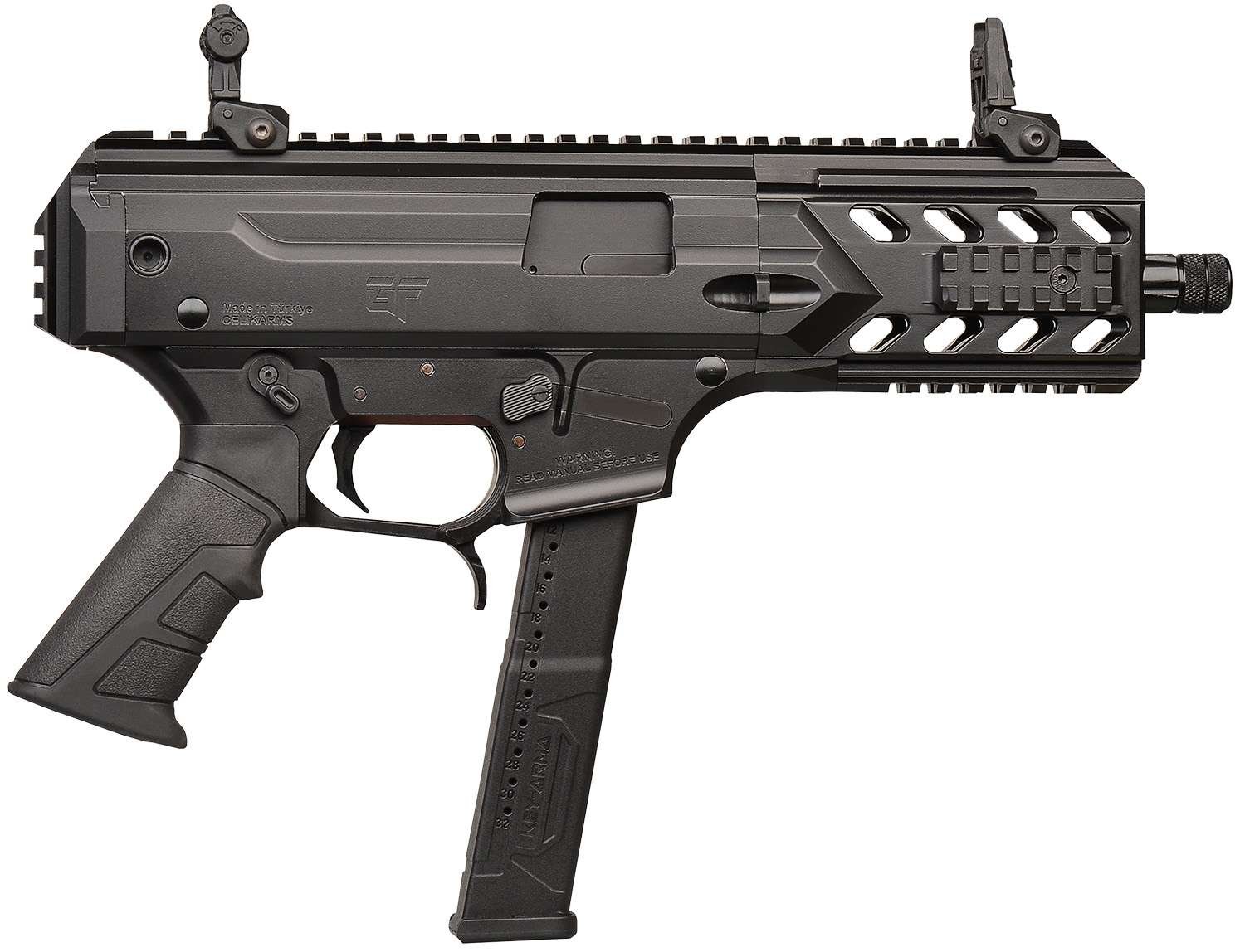 GForce Arms Blade6 9MM Pistol 33+1 Rear Picatinny Rail Black Anodized - GForce Arms - 9mm