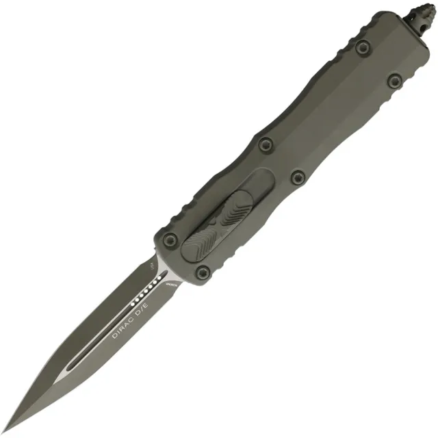 Microtech Dirac 225-1CMG 2.92 In D/E OTF Moss Green Cerakote Aluminum Handle - MICROTECH