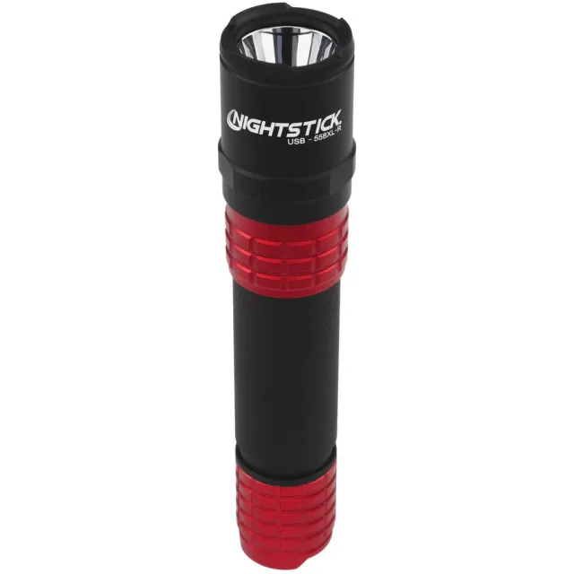 Night Stick Metal USB Rechargeable Multi Tactical Flashlight Red (Case of 2) - Nightstick