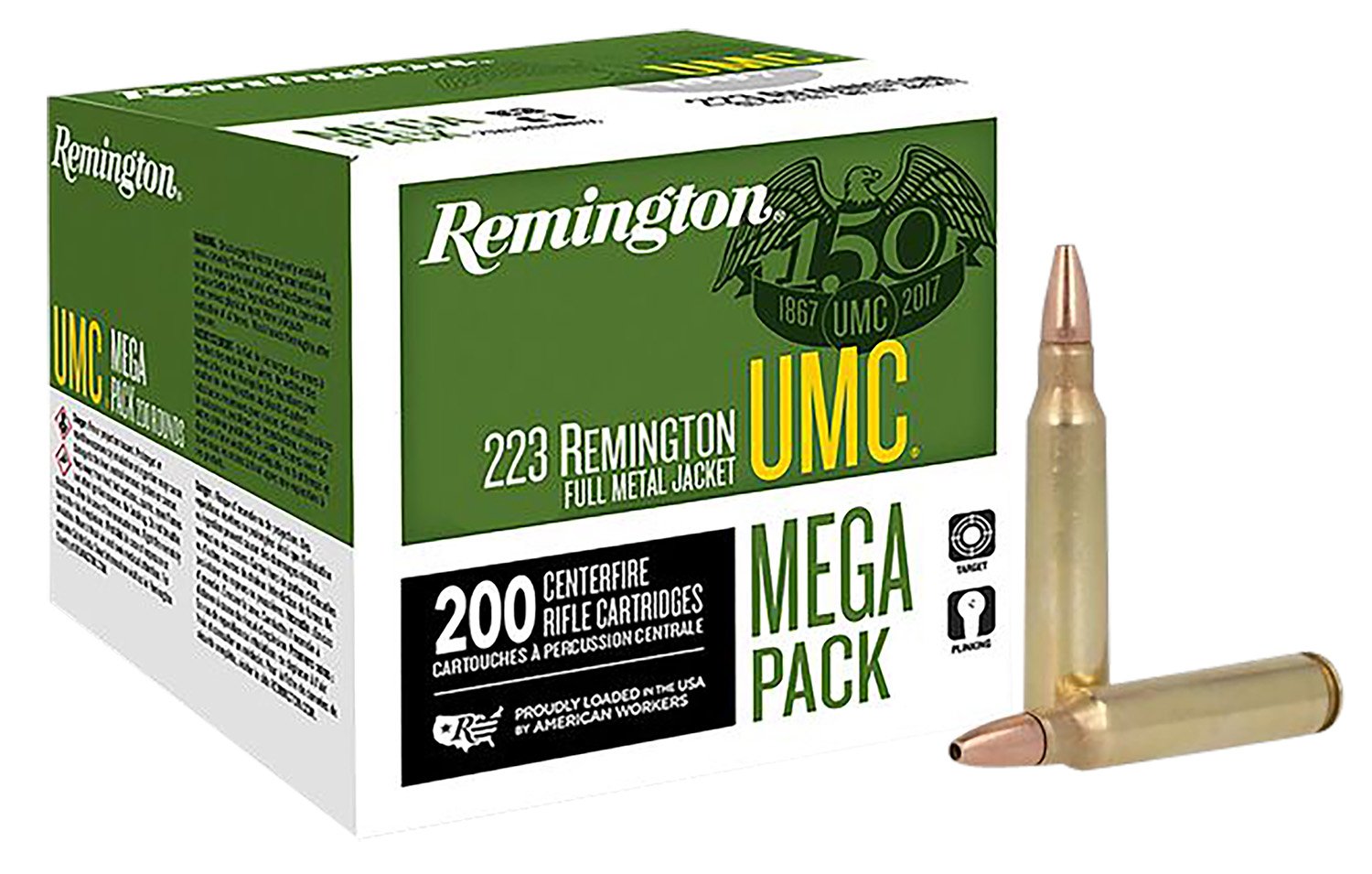Remington UMC Mega Pack 23775 223 Rem 45 gr Jacketed Hollow Point (JHP) 200 Rounds - Remington Arms Company, LLC - 223 Rem