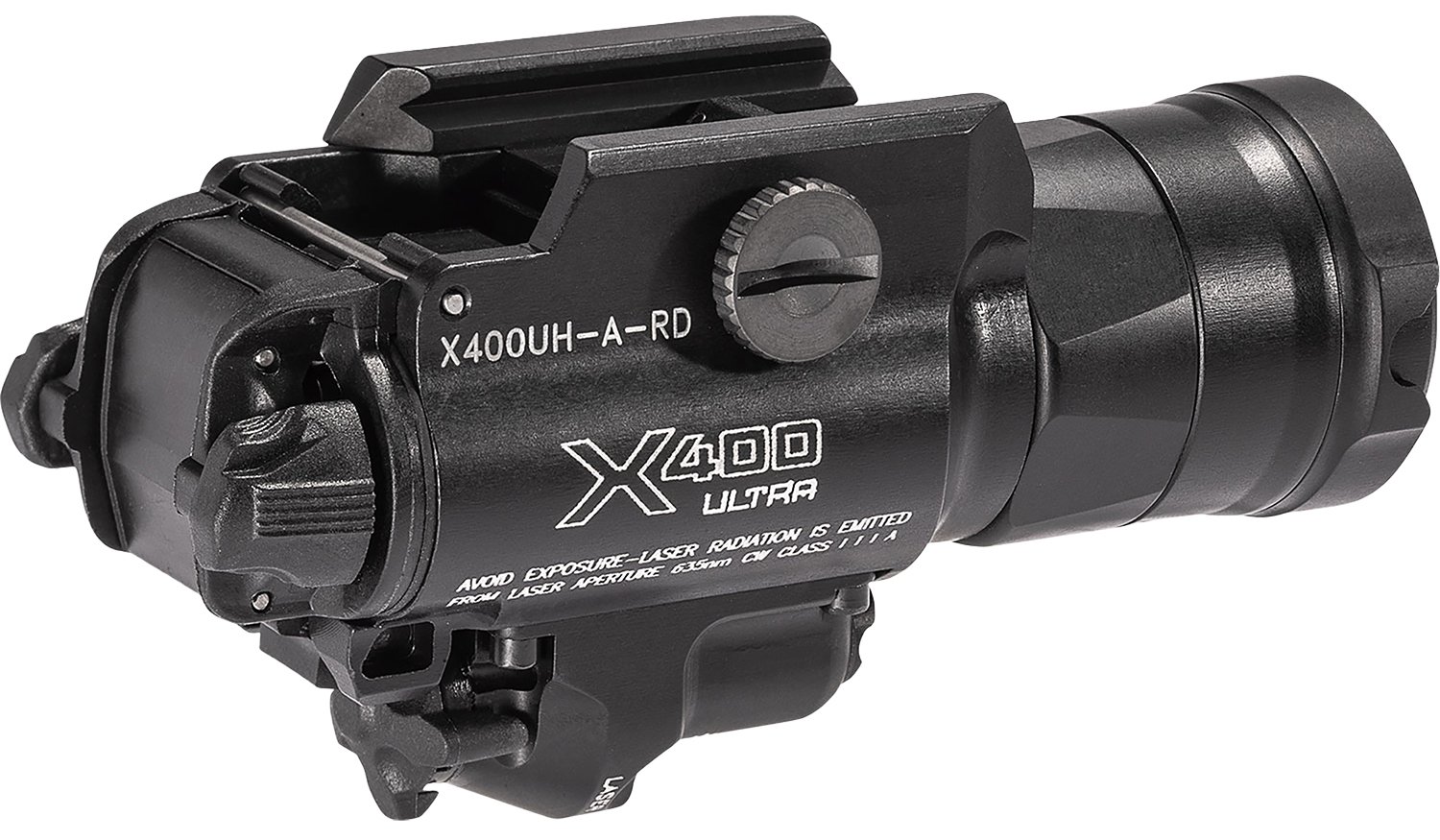 SureFire X400UH-A-RD 1000 Lumen LED Red Laser Weapon Light Black Anodized - SureFire - 1,000 LUMENS/ 5.0 MW