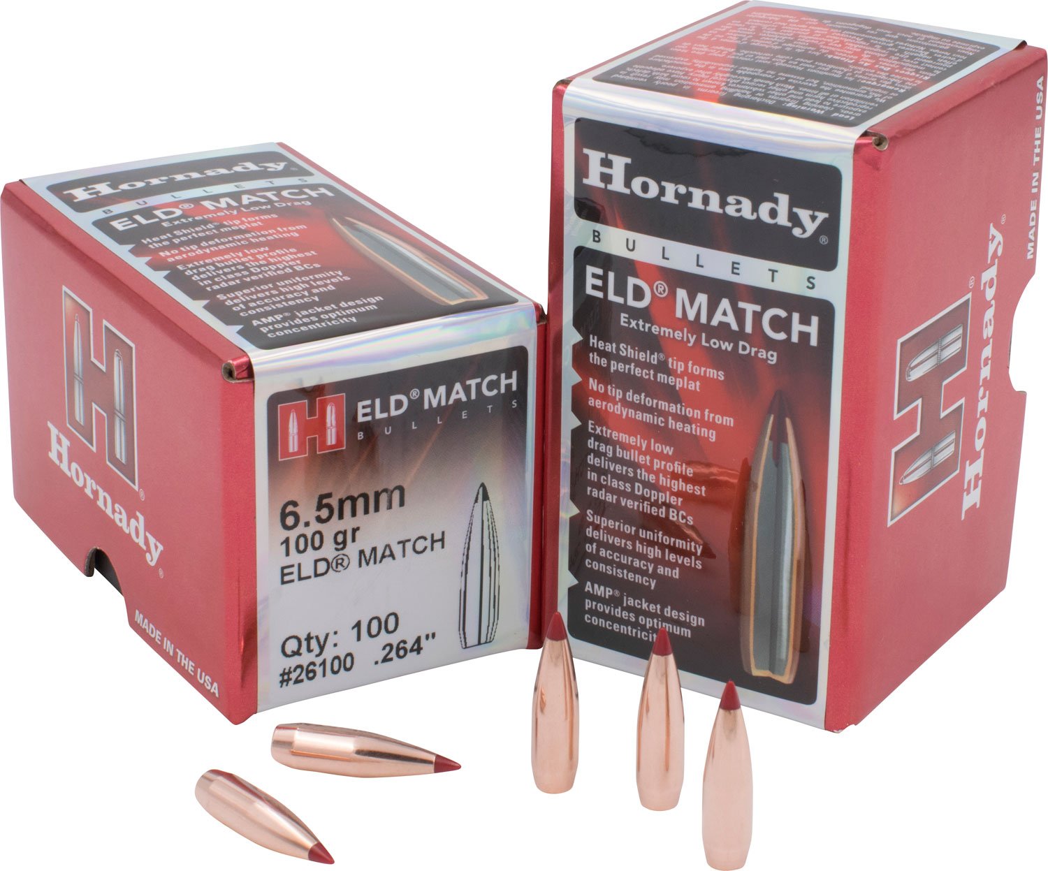 Hornady ELD Match Target 6.5mm .264 100 gr Bullets - Hornady - 6.5mm