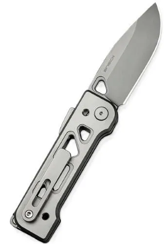 WEKNIFE Tyro Superlock Knife Gray Titanium Handle (2.91"" Stonewashed CPM 20CV Blade) WE24001-2, With An Extra Pivot Screw