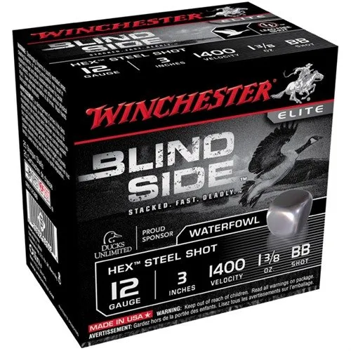 Winchester Blind Side Magnum Hex Shot 12 ga. 3" 1 3/8 oz. BB Shot - 1400 FPS