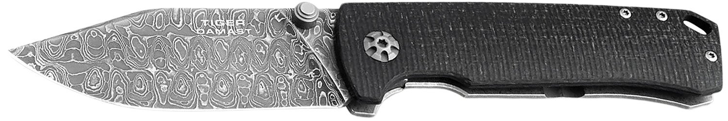 Buy Boker 111103DAM Tiger-Damast Pocket 3.35" Damascus Blade Micarta Handle online