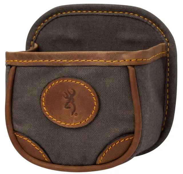 Browning Lona Shell Carrier 121388694 Flint Canvas Leather 25-Round Capacit - Browning