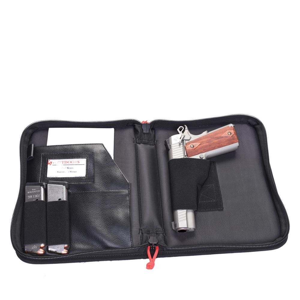 GSM Outdoors GPS-D806PCB Discreet Small Day Planner Pistol Case - GSM Outdoors