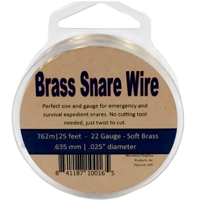 Brass Survival and Snare Wire .025 diameter 25 ft. - Brass Smith