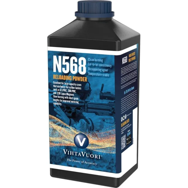 Vihtavuori T11968 N568 Rifle Powder 1lb - Slow Burning, High Energy - Vihtavuori