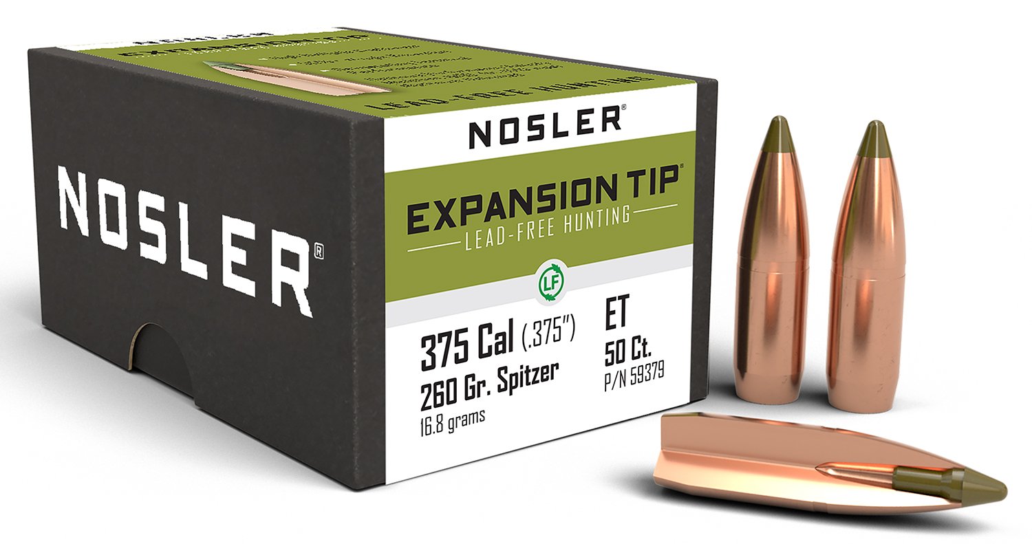Nosler 59379 E-Tip .375 Cal 260 Grain Spitzer Boat Tail 50 Count - Nosler - 375 Cal
