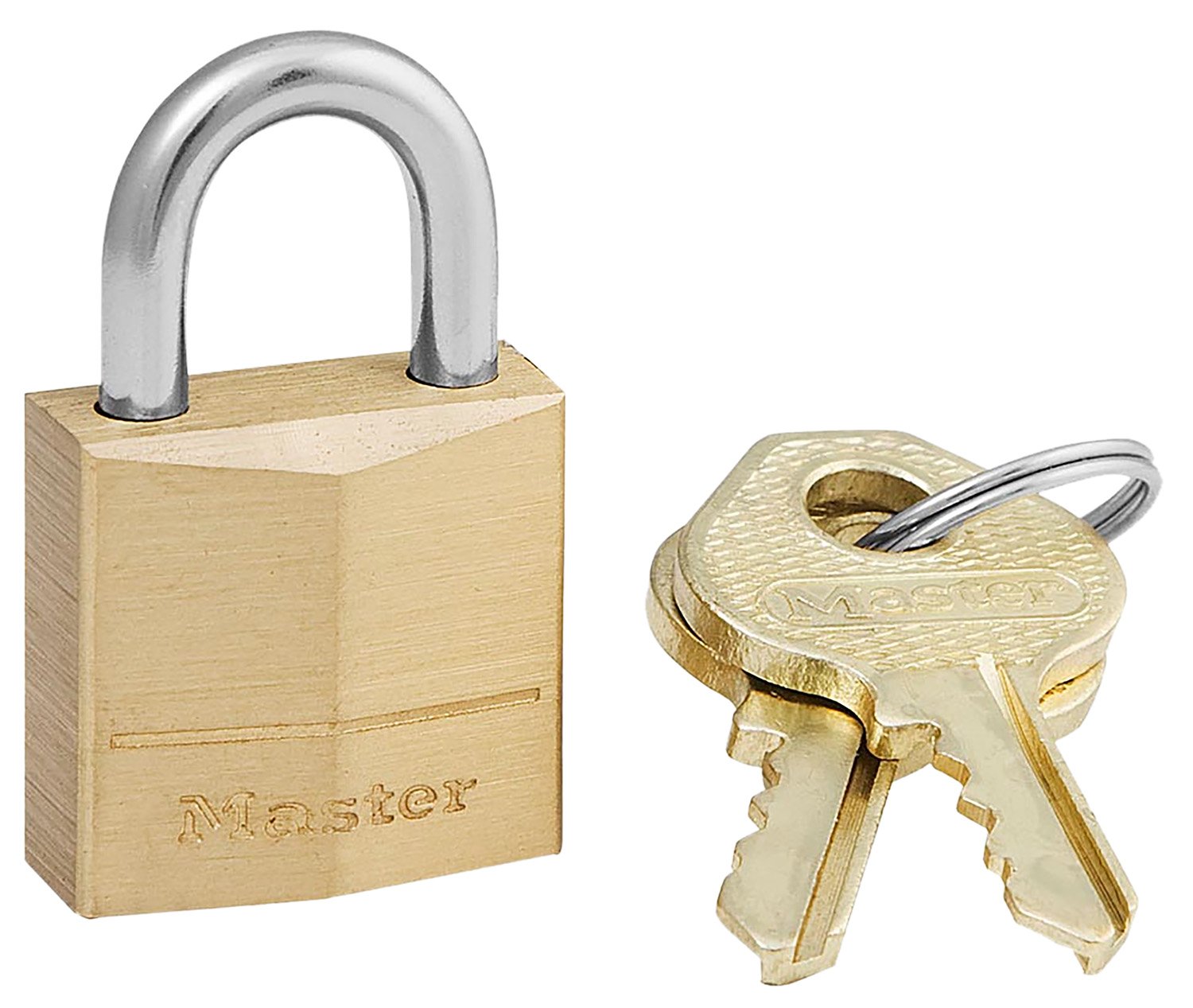 Master Lock 120D Padlock Open With Key Gold Brass - Master Cutlery