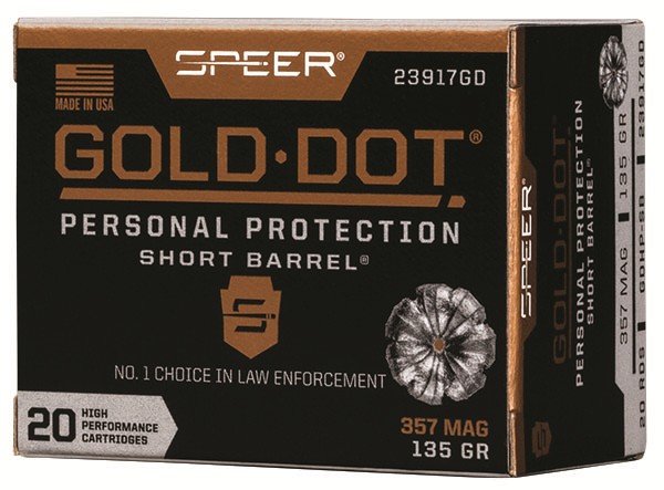 Speer Gold Dot Short Barrel 23917GD 357 Mag 135 Gr GDHP 20 Rounds - Speer - 357 Mag