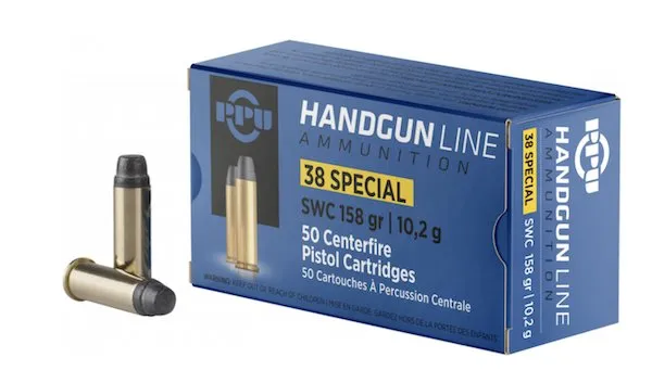 PPU PPH38SS 38SPL 158GR SWC Ammunition 50 Rounds - Prvi Partizan
