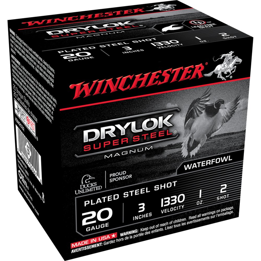 Winchester XSM2032 20 Gauge 3 in 1 oz #2 Plated Steel Shot 25/box - Winchester - 20 Gauge