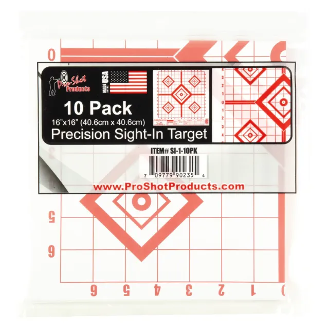 Buy ProShot 16 X 16IN RED DIAMOND PRECISION SIGHT-IN TARGET 10 PACK SI-1-10PK online