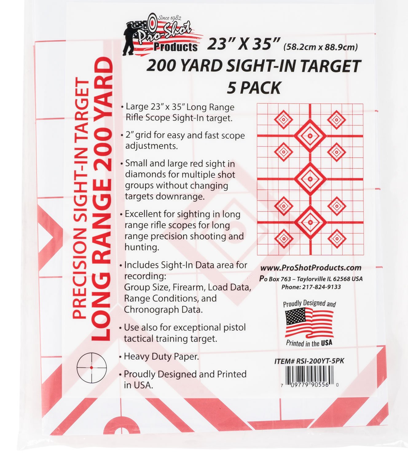 Buy Pro-Shot 200 Yard Rifle Sight in Target 23 X 35 Red 5/ct online