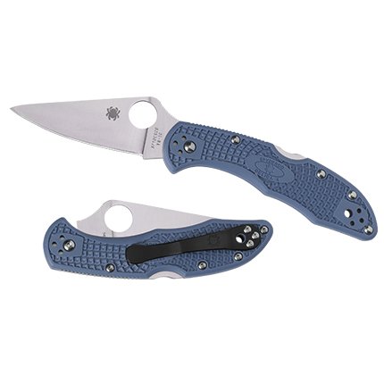 Spyderco C11FPBL Delica SL-PL Blue Flat Ground Knife - Spyderco