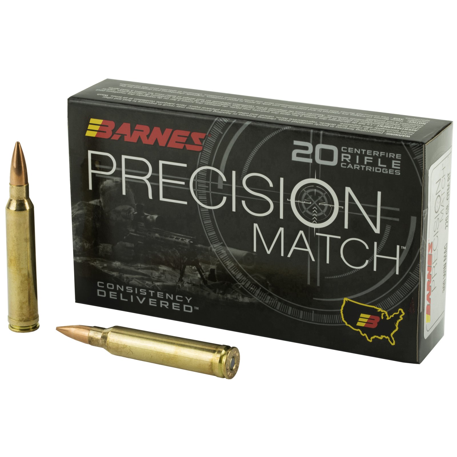 Barnes 30740 Precision Match .300 Win Mag 220gr OTM-BT 20/Box - Barnes Bullets - 300 Win Mag