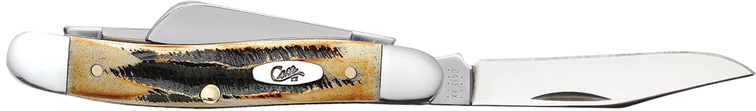 Case 03578 Stockman Medium Folding Knife 2.57 in Tru-Sharp SS Brown BoneSta - Case Cutlery