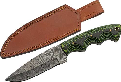 SZCO DM1309 Rite Edge 5" Tree Ridge Micarta Damascus Knife w/Sheath - SZCO Supplies