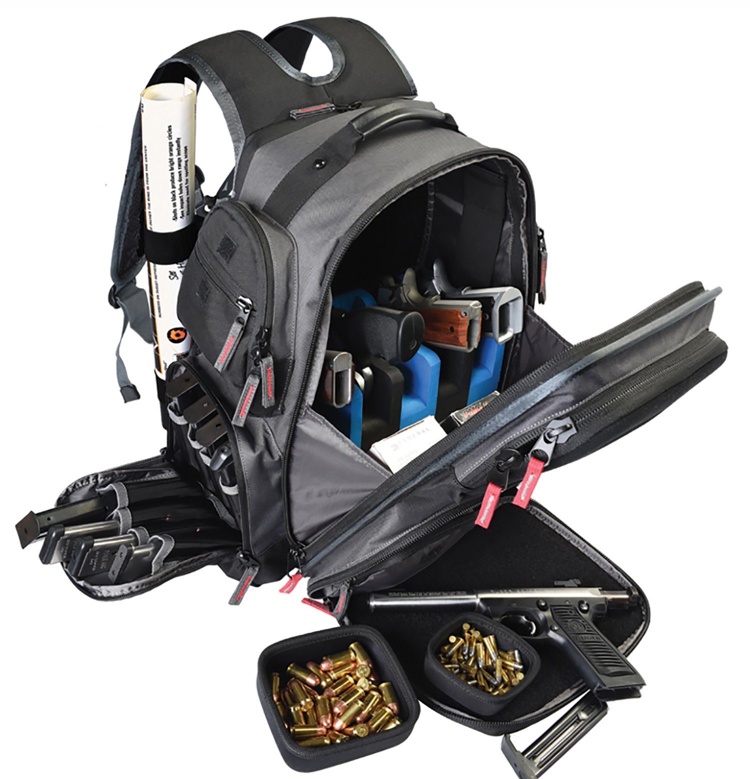 Buy GPS 1812BPG Executive Backpack Gray Holds 5 Handguns 16 Patches online