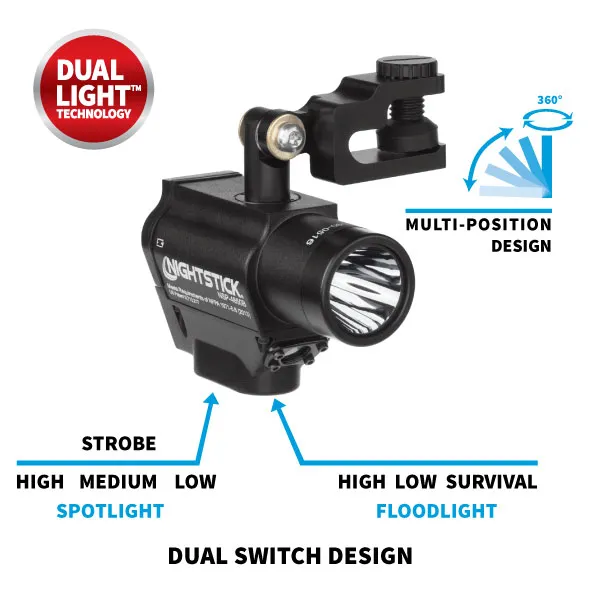 Nightstick Fortem Helmet-Mounted Dual-Light Flashlight - Versatile & Adjustable