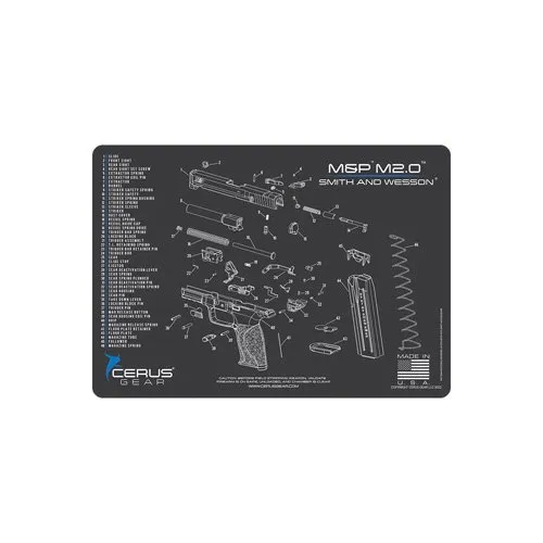 Cerus Gear HM-SW-MP-2.0-SCH-GRY Handgun Mat 17 In Charcoal/Blue