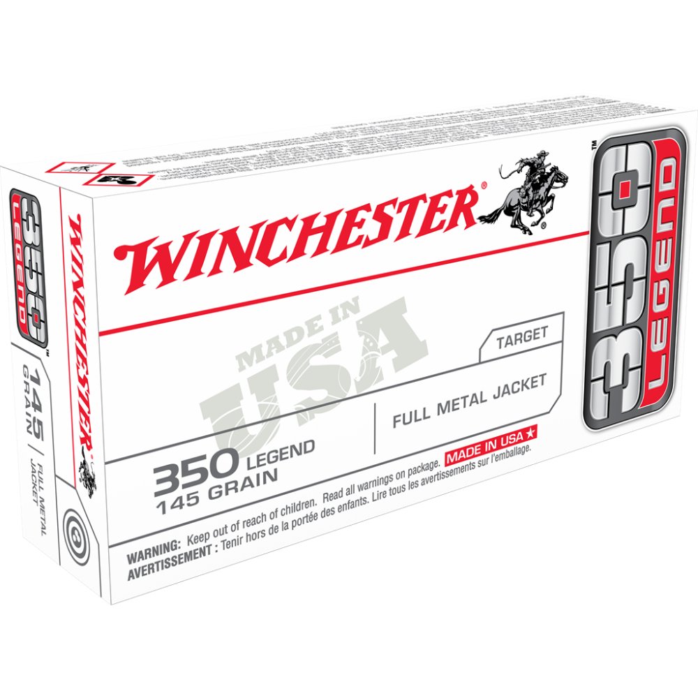 Winchester Ammo USA3501 USA 350 Legend 145 gr 2350 fps Full Metal Jacket 20 Bx/10 Cs - Winchester - 350 Legend