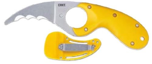 CRKT Bear Claw 2511Y Dagger Folding Knife Yellow Handle