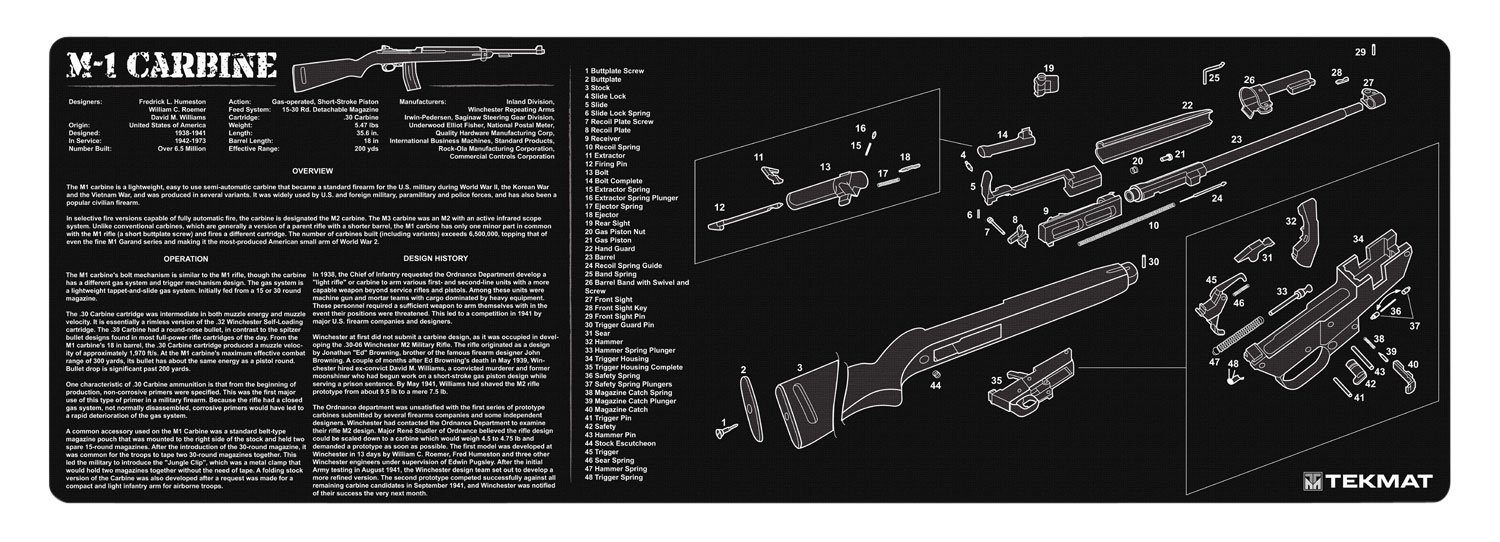 TEKMAT TEKR36M1CARB 12x36 In 1/8 In M1 Carbine Parts Diagram - TEKMAT - 12"X36"X1/8"