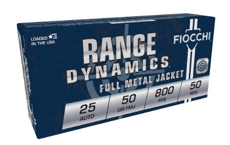 Fiocchi 25AP Range Dynamics 25ACP 50gr Full Metal Jacket 50 Per Box/20 Case - Fiocchi - 25 Auto