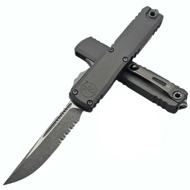 Microtech Ultratech 3.55 In SE/PS Apocalyptic Natural Clear Alu Handle - MICROTECH for sale at Iron and Lace