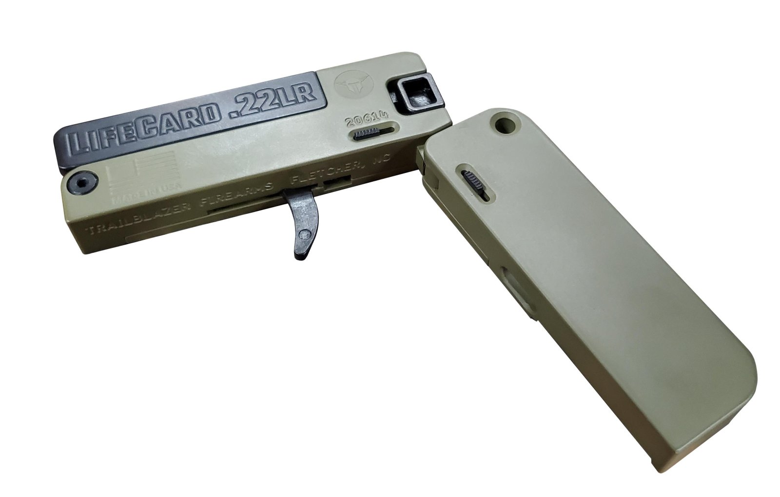 Trailblazer LC1-NBG LifeCard .22 LR Single Action Handgun Bazooka Green - Trailblazer Firearms LLC - .22 LR