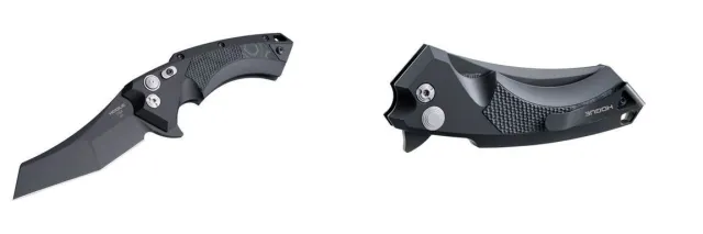 Hogue X5 Folding Knife Push-Button with Manual Safety and Stainless Steel Blade - Hogue